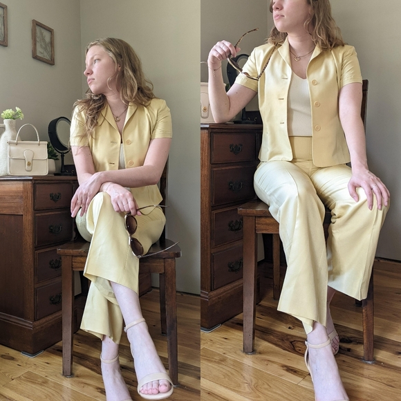 Vintage Butter Yellow Summer Suit - Picture 3 of 5